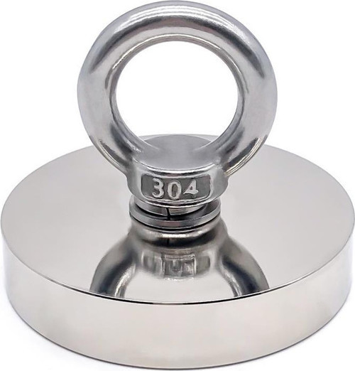 D60 Süper Güçlü Neodyum Mıknatıs 60mm 130kg Halkalı Salvage Fishing Magnet