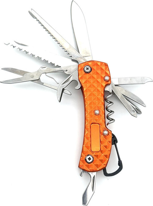 Valkyrie 12 Fonksiyonlu İsviçre Outdoor Kamp Cep Çakısı Turuncu