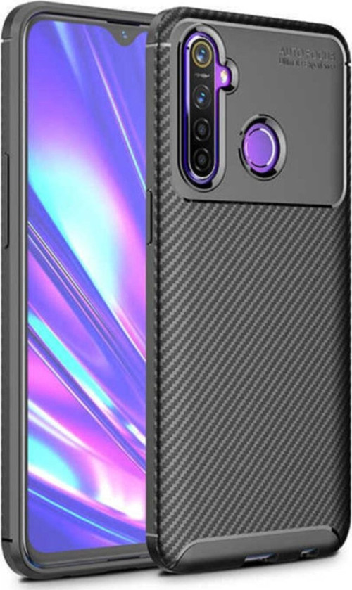 Realme 5i Karbon Tasarımlı Kapak - Siyah