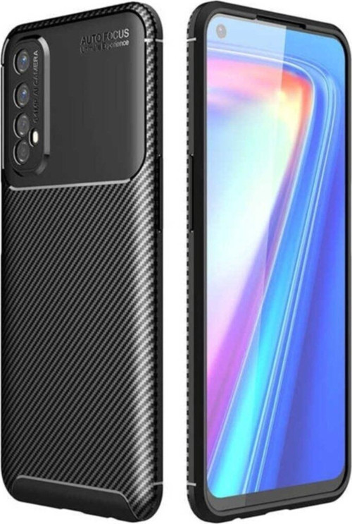 Realme 7i Karbon Tasarımlı Kapak - Siyah