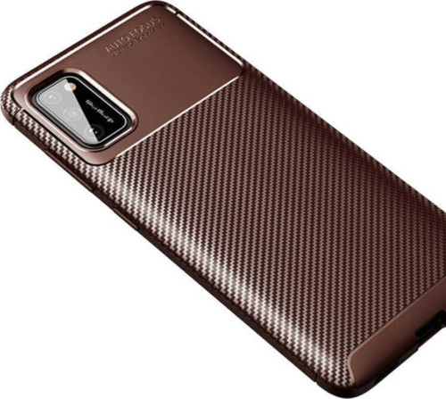 Samsung Galaxy A02S Karbon Tasarımlı Kapak - Kahverengi