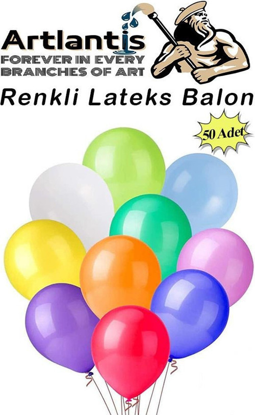 Balon Renkli Lateks 50 Adet Renkli Balon 10'' Canlı Renkler Parti Doğum Günü Süsleme Malzemeleri Balon 26 cm