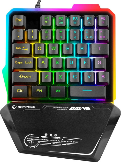 KB-R24 X-MINI RGB Zemin Aydınlatmalı Metal Taban Gövdeli Mini Gaming Oyuncu Klavyesi