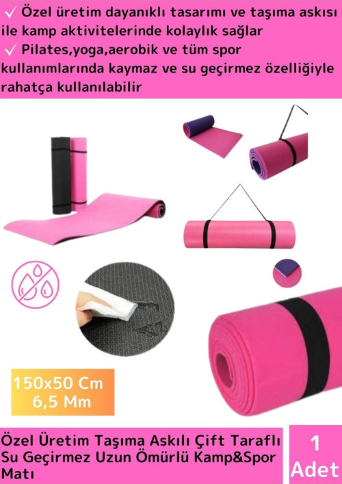 Özel Üretim Çift Taraflı Su Geçirmez Taşıma Askılı Kamp Çadır Uyku Matı Minder Yoga Pilates 6,5 Mm