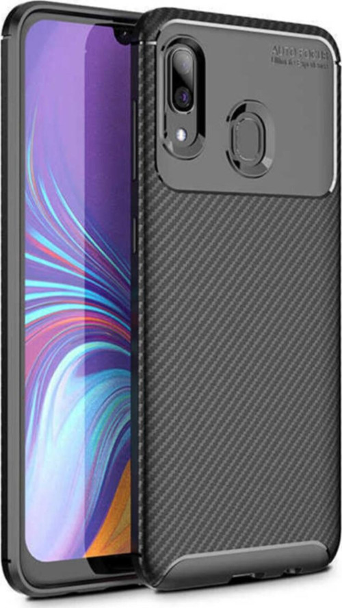 Samsung Galaxy A30 Karbon Tasarımlı Kapak - Siyah