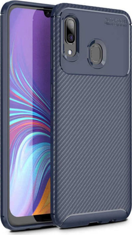 Samsung Galaxy A40 Karbon Tasarımlı Kapak - Lacivert