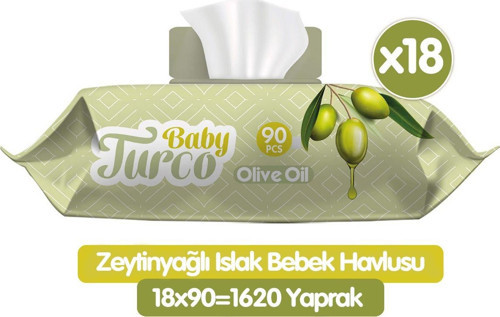 Zeytinyağlı Islak Havlu Mendil 90x18 1620 Yaprak