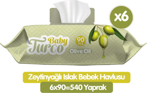 Zeytinyağlı Islak Havlu Mendil 90x6 540 Yaprak