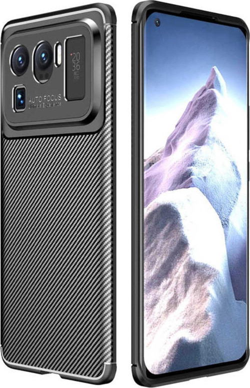 Xiaomi Mi 11 Ultra Kılıf Karbon Tasarımlı Kapak - Siyah