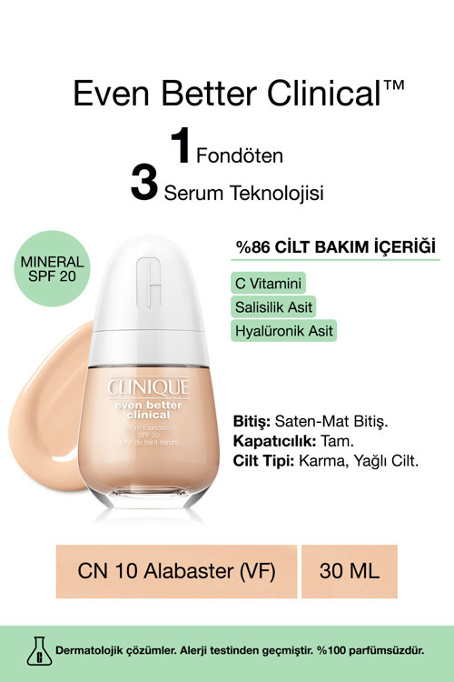 Even Better Clinical™ Serum Fondöten Spf 20 - Renk: Cn 10 Alabaster (VF) - 30ml
