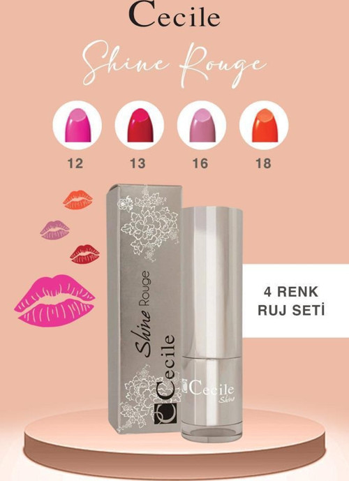 Shine Rouge Ruj Serisi Parlak ve Nemli Dolgun Dudaklar 12-13-16-18