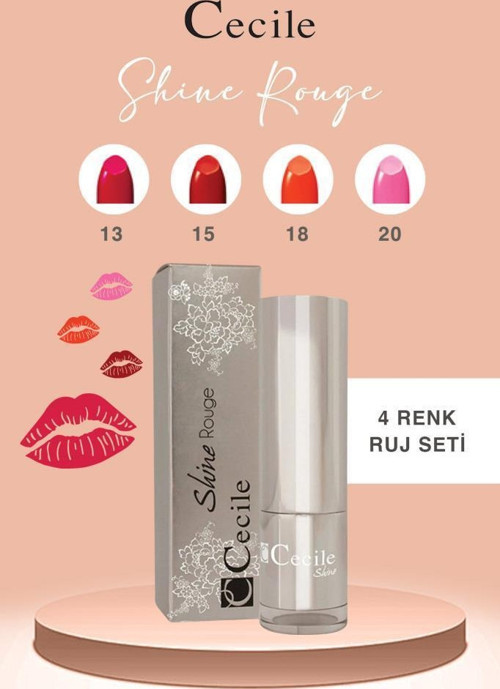 Shine Rouge Ruj Serisi Parlak ve Nemli Dolgun Dudaklar 13-15-18-20