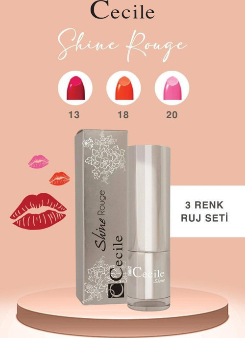 Shine Rouge Ruj Serisi Parlak ve Nemli Dolgun Dudaklar 13-18-20