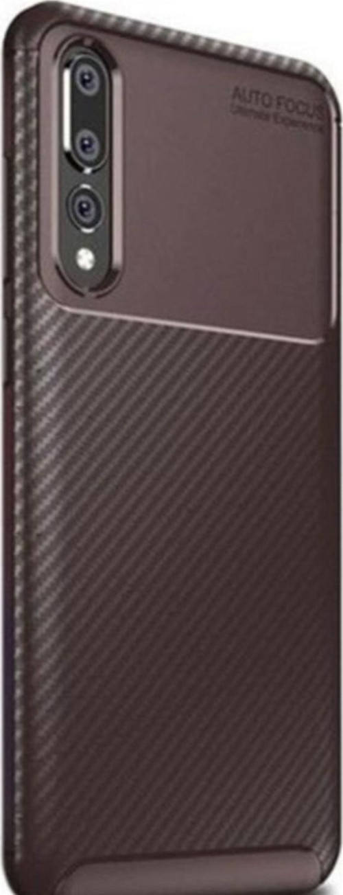 Xiaomi Mi 9 Karbon Tasarımlı Kapak - Kahverengi