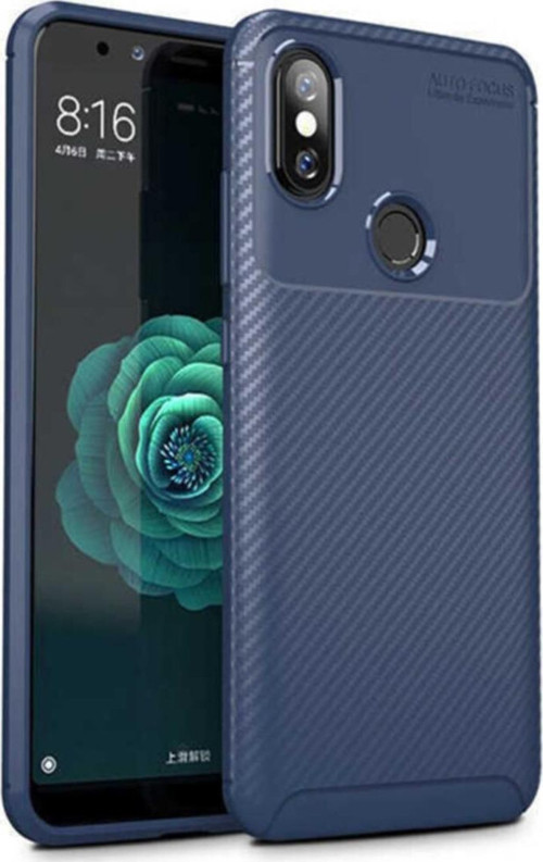 Xiaomi Mi A2 Lite Karbon Tasarımlı Kapak - Lacivert