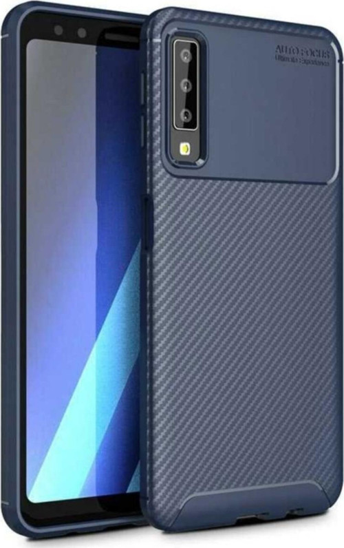 Samsung Galaxy A70 Karbon Tasarımlı Kapak - Lacivert