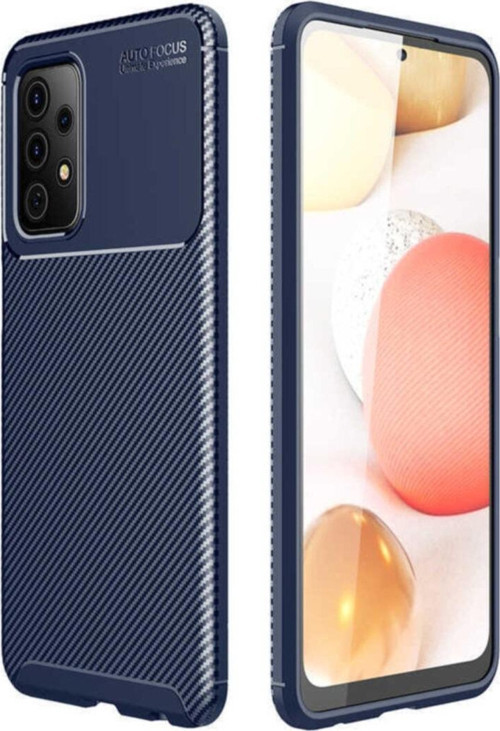 Samsung Galaxy A72 Kılıf Karbon Tasarımlı Kapak - Lacivert