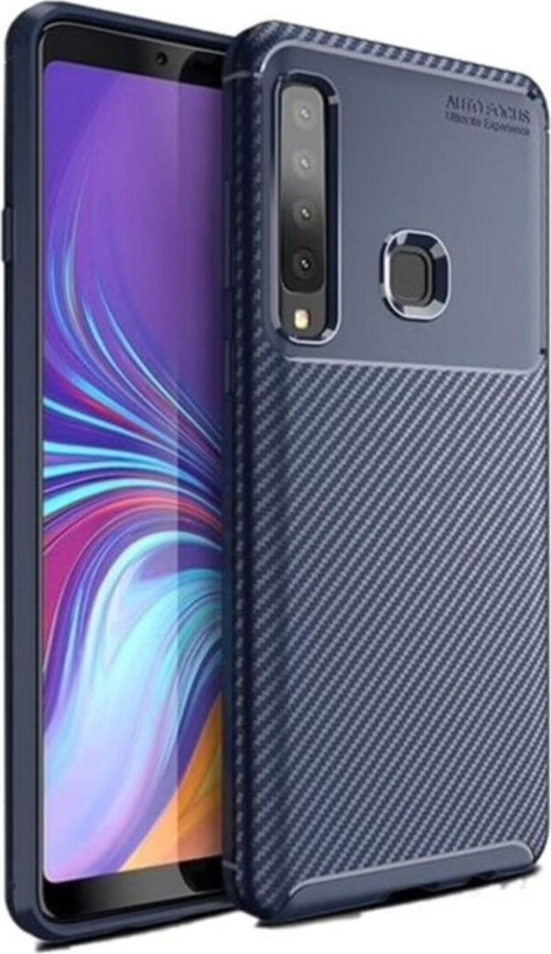 Samsung Galaxy A9 2018 Karbon Tasarımlı Kapak - Lacivert