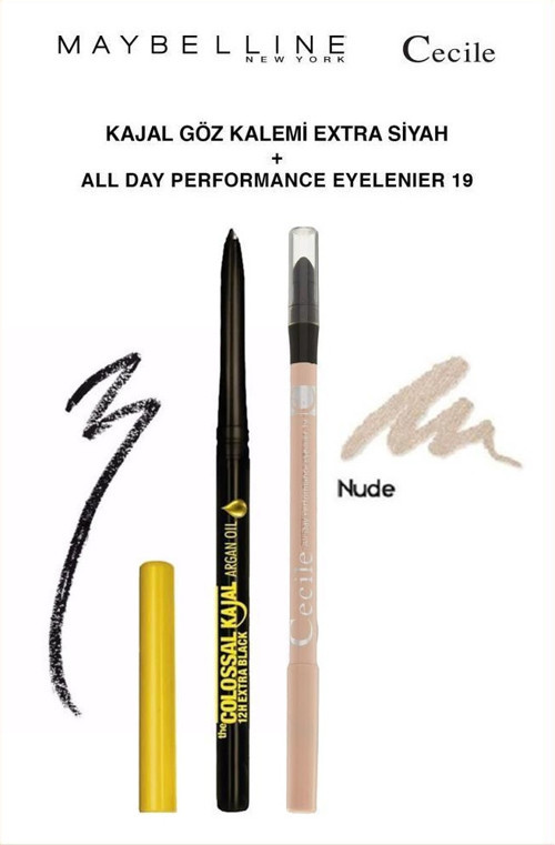 Maybelline Argan Yağı İçeren Göz Kalemi Cecile All Day 19 Etkili Bakışlar Makyaj Seti