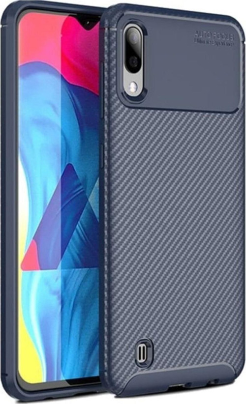 Samsung Galaxy M10 Karbon Tasarımlı Kapak - Lacivert