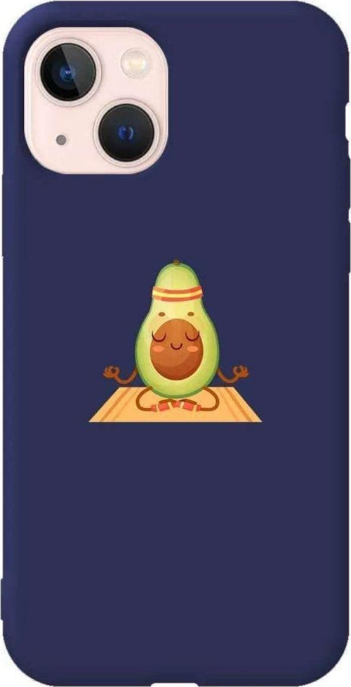 Iphone 14 Plus Lacivert Renkli Silikon Telefon Kilifi - Yogacado Avokado