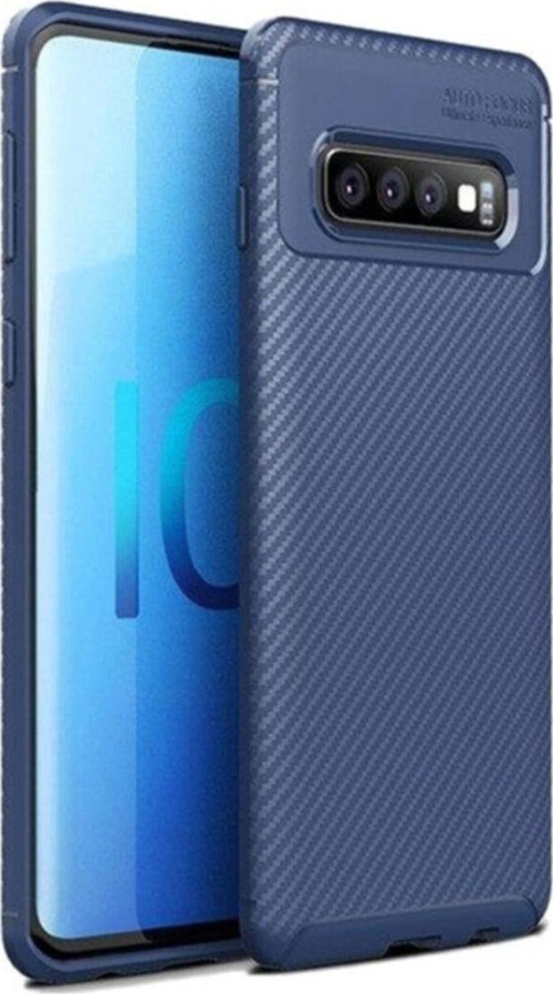 Samsung Galaxy S10 Karbon Tasarımlı Kapak - Lacivert