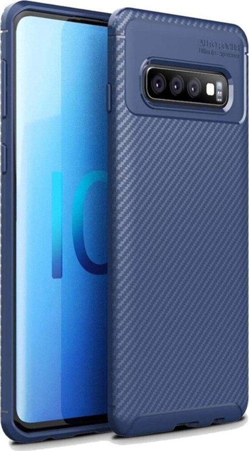 Samsung Galaxy S10 Plus Karbon Tasarımlı Kapak - Lacivert
