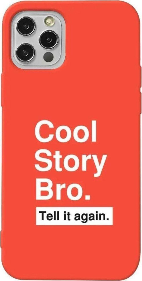 Iphone 14 Pro Max Turuncu Renkli Silikon Telefon Kilifi - Cool Story Bro
