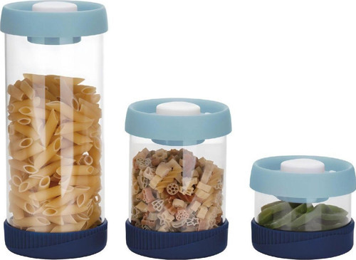 Yuvarlak Vakumlu Cam Saklama Kabı Seti, 3'Lü Set (450 Ml+840 Ml+1500 Ml)