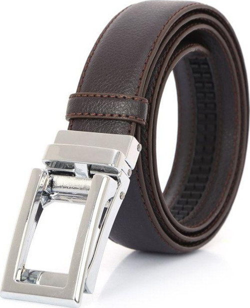 Deliksiz Kemer 35 Mm Ratchet Belt Erkek Kemeri Yeni Nesil Raylı Deri Kemer Krom U Toka Model