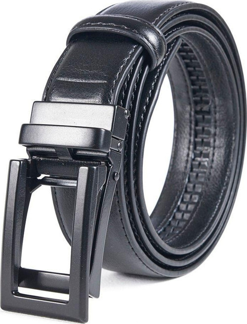 Deliksiz Kemer 35 Mm Ratchet Belt Erkek Kemeri Yeni Nesil Raylı Deri Kemer Siyah U Toka Model