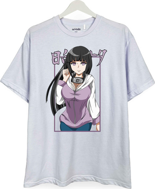 Hinata Naruto Baskılı Loose Fit Bisiklet Yaka Unisex Tişört Anime Manga