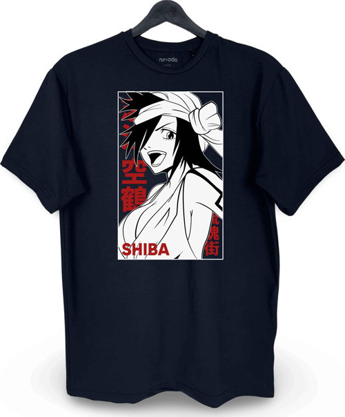 Shiba Bleach Baskılı Loose Fit Bisiklet Yaka Unisex Tişört Anime Manga