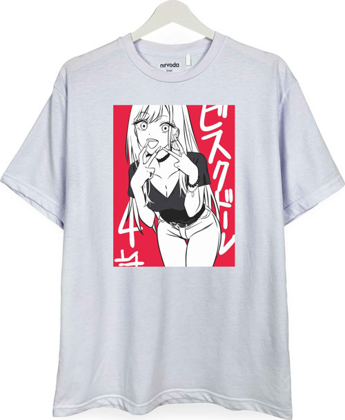 My Dress Up Darling Marin Baskılı Loose Fit Bisiklet Yaka Unisex Tişört Anime Manga