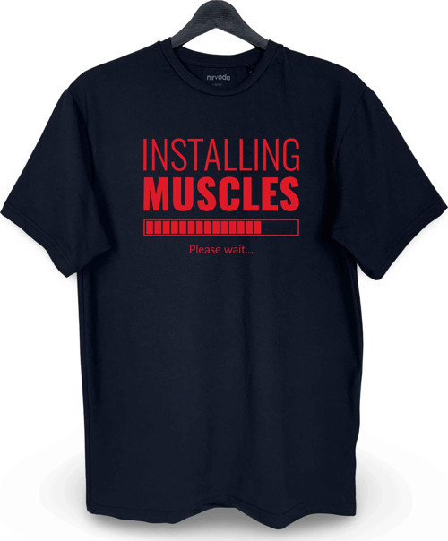 Kas Yükleniyor Fitness Body Baskılı Loose Fit Bisiklet Yaka Unisex Tişört