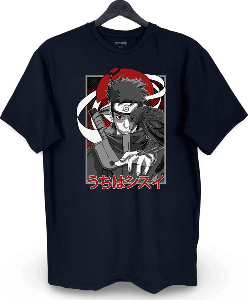 Shisui Uchiha Naruto Baskılı Loose Fit Bisiklet Yaka Unisex Tişört Anime Manga