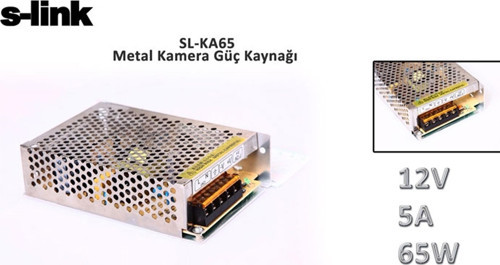 SL-KA65 12V 5A 65W Metal Kamera Güç Kaynağı