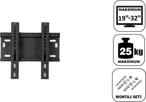 26’’ – 32’’ 49 - 82 Ekran Sabit Tv Askı Aparatı – Su Terazisi Hediye