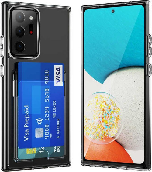 Samsung Galaxy Note 20 Ultra Kapak Kartlıklı Sararmaz Sert Silikon Kılıf