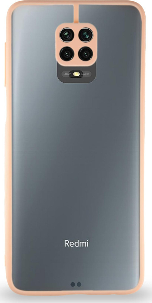 Xiaomi Redmi Note 9s Kılıf Kamera Korumalı Ultra İnce Kapak - Pudra