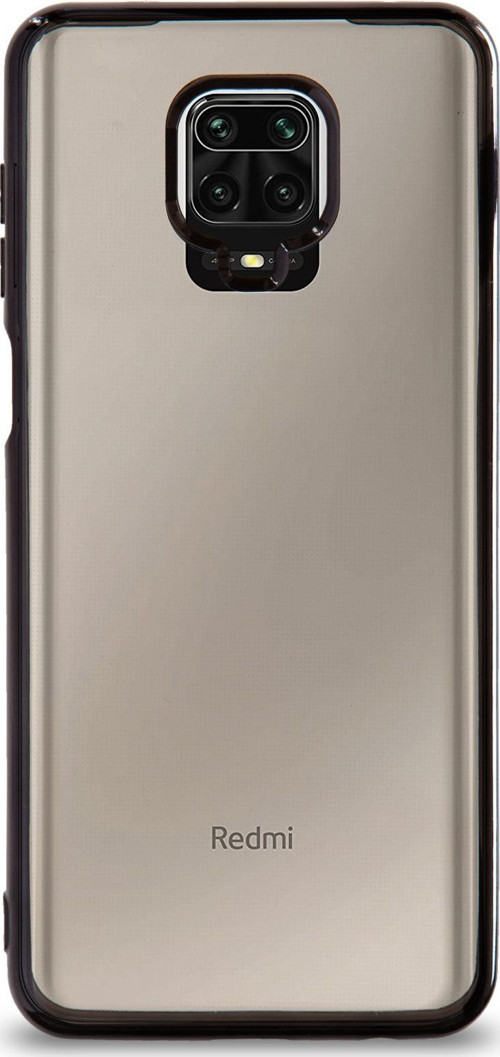 Xiaomi Redmi Note 9S Kılıf Renkli Şeffaf Exclusive Silikon Kapak - Siyah
