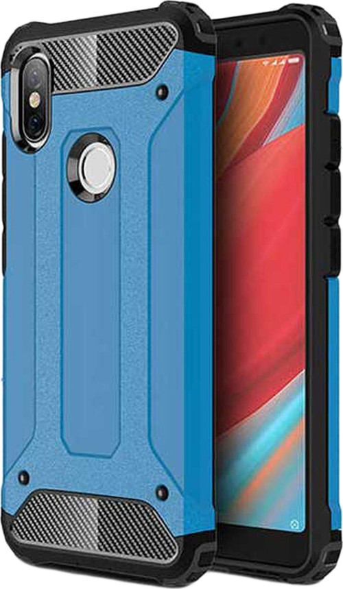 Xiaomi Redmi S2 Kapak Çift Katmanlı Zırh Tank Kılıf - Mavi