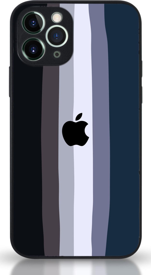Apple iPhone 11 Pro Max Uyumlu Kamera Korumalı Cam Kapak - Siyah Mavi
