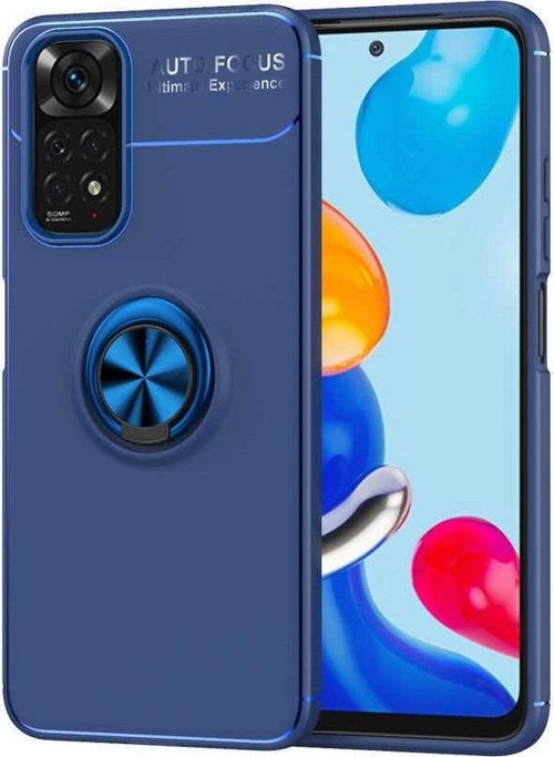 Xiaomi Redmi Note 11s Kılıf Renkli Yüzüklü Manyetik Silikon Kapak Mavi - Mavi