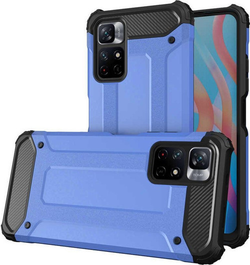 Xiaomi Redmi Note 11T 5G Kapak Çift Katmanlı Zırh Tank Kılıf - Mavi