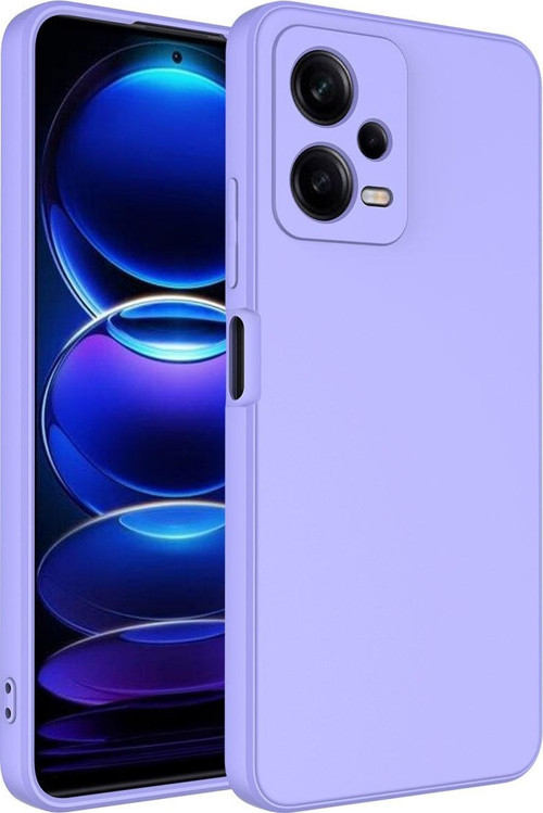 Xiaomi Redmi Note 12 ile Uyumlu Kapak Kamera Korumalı Içi Kadife Lansman Silikon Kılıf - Lila