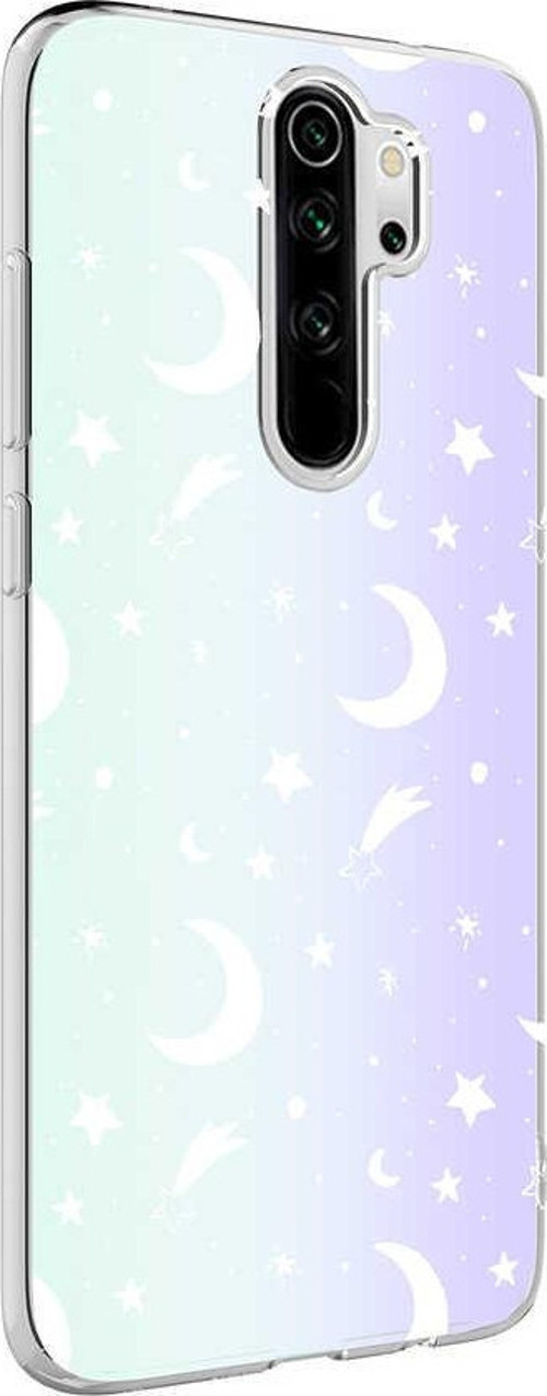 Xiaomi Redmi Note 8 Pro Kapak Ay Desenli Fosforlu Silikon Kılıf