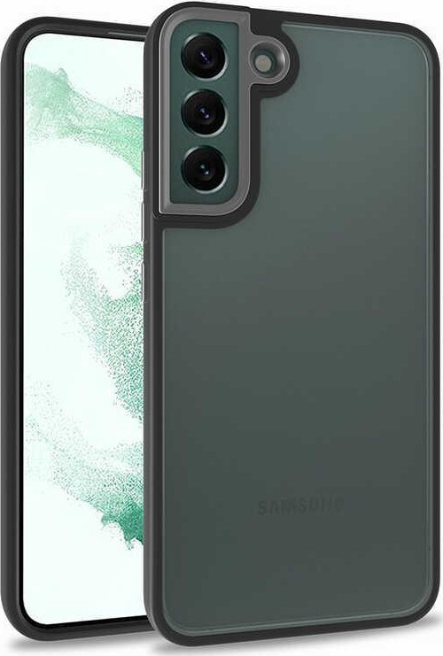 Samsung Galaxy S22 Plus Kapak Metal Kamera Korumalı Arkası Şeffaf Silikon Kılıf - Siyah