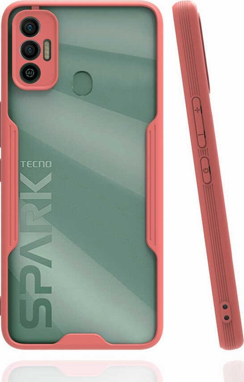 Tecno Spark 7T Kılıf Kamera Korumalı Colorful Kapak - Pembe