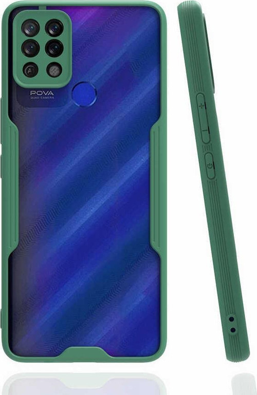 Tecno Pova Kılıf Kamera Korumalı Colorful Kapak - Yeşil